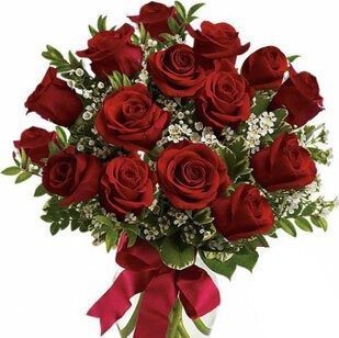 15 red roses with greenery | Flower Delivery Domodedovo